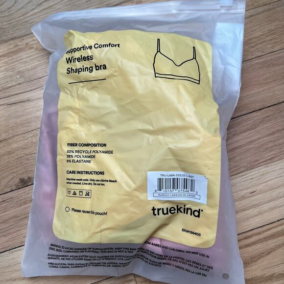 NEW TrueKind Women's L Supportive Comfort Wireless Shaping Bra Pink T Shirt - Picture 8 of 9